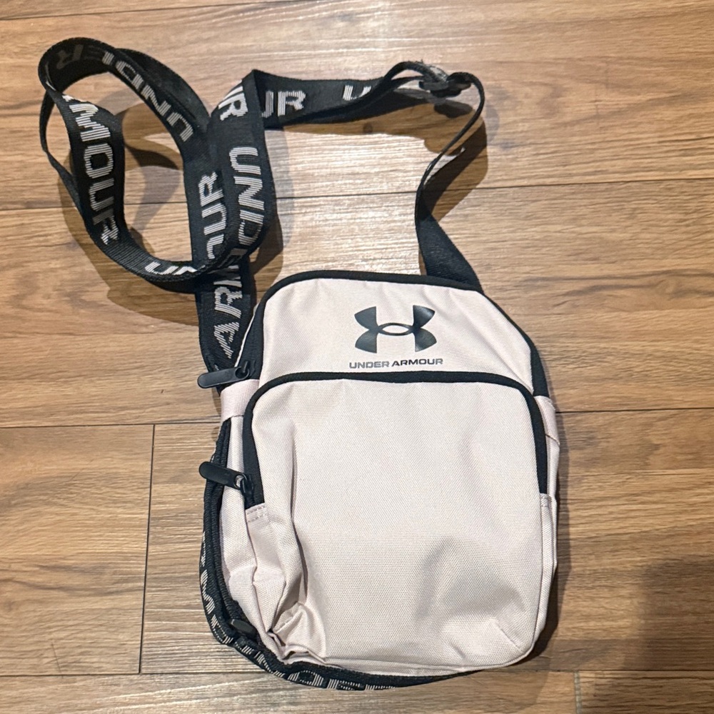 Under Armour Light Pink Crossbody Messenger Bag with Black Trim